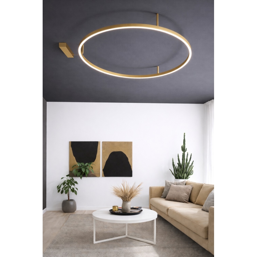 Ideal Lux - LED plafondlamp ORACLE SLIM LED/37W/230V 3000K CRI 90 Ø 70 cm goud