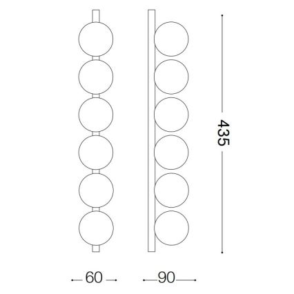 Ideal Lux - LED Plafondlamp PING PONG 6xLED/3W/230V CRI 90 zwart