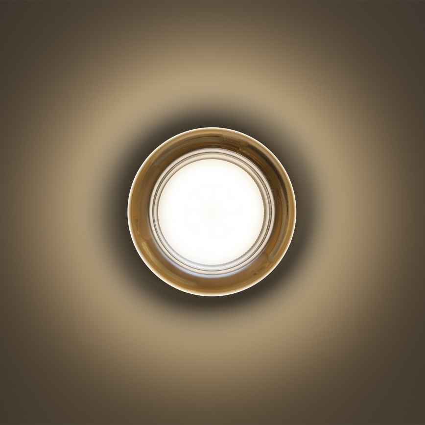 Ideal Lux - LED-plafondlamp voor badkamer LOLLY 1xGX53/9W/230V pr. 10,5 cm goud/rookbeige