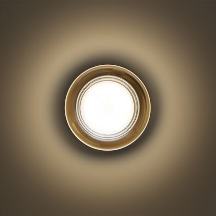 Ideal Lux - LED plafondlamp voor badkamer LOLLY 1xGX53/9W/230V ø 10,5 cm IP44 goud/rookbeige