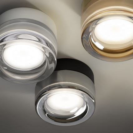 Ideal Lux - LED plafondlamp voor badkamer LOLLY 1xGX53/9W/230V Ø 10,5 cm zwart/rookzwart