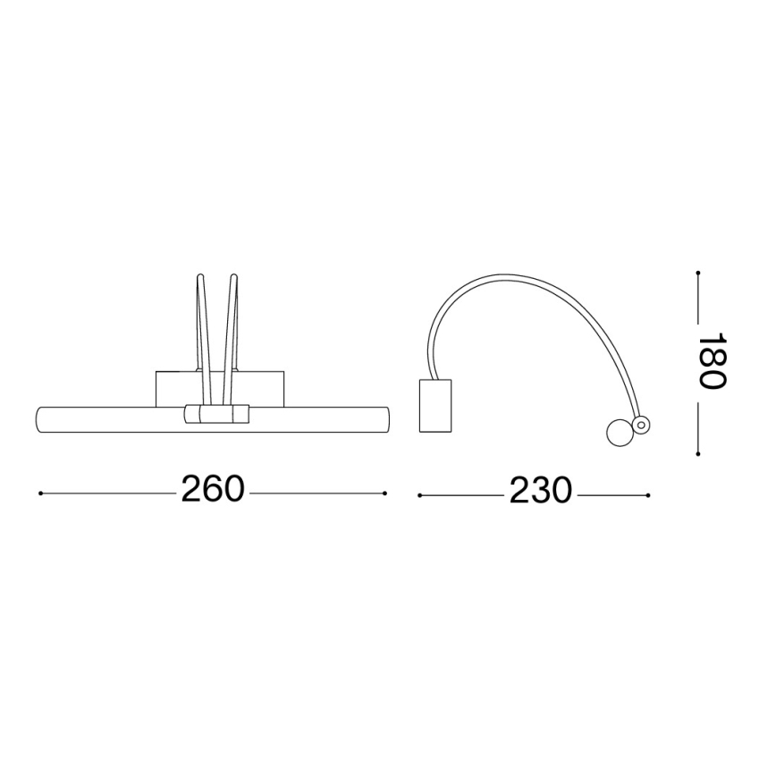 Ideal Lux - LED schilderijlamp BOW LED/3,5W/230V CRI 90 26 cm messing