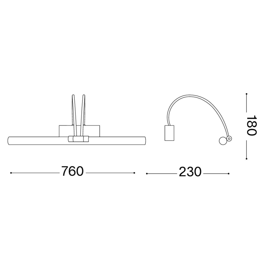 Ideal Lux - LED schilderijlamp BOW LED/8W/230V glanzend chroom