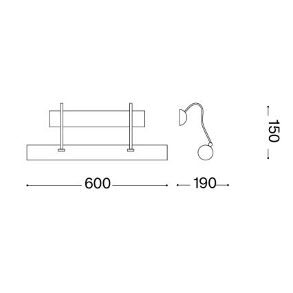 Ideal Lux - LED-schilderijlamp MIRROR 4xG9/3W/230V bronskleurig