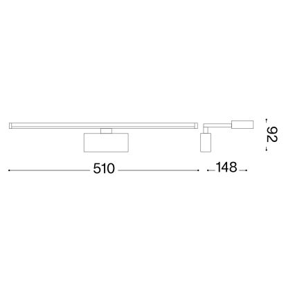Ideal Lux - LED Schilderijverlichting ALMA LED/12,5W/230V 51 cm CRI 90 glanzend chroom