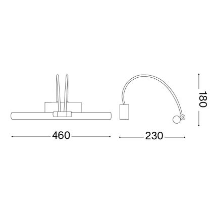 Ideal Lux - LED Schilderijverlichting BOW LED/4,6W/230V 46 cm CRI 90 goud