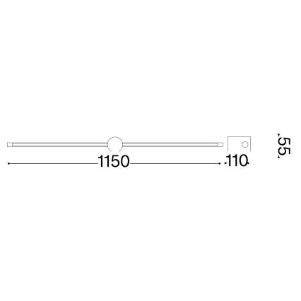 Ideal Lux - LED Schilderijverlichting FILO LED/16W/230V 115 cm CRI 90 zwart