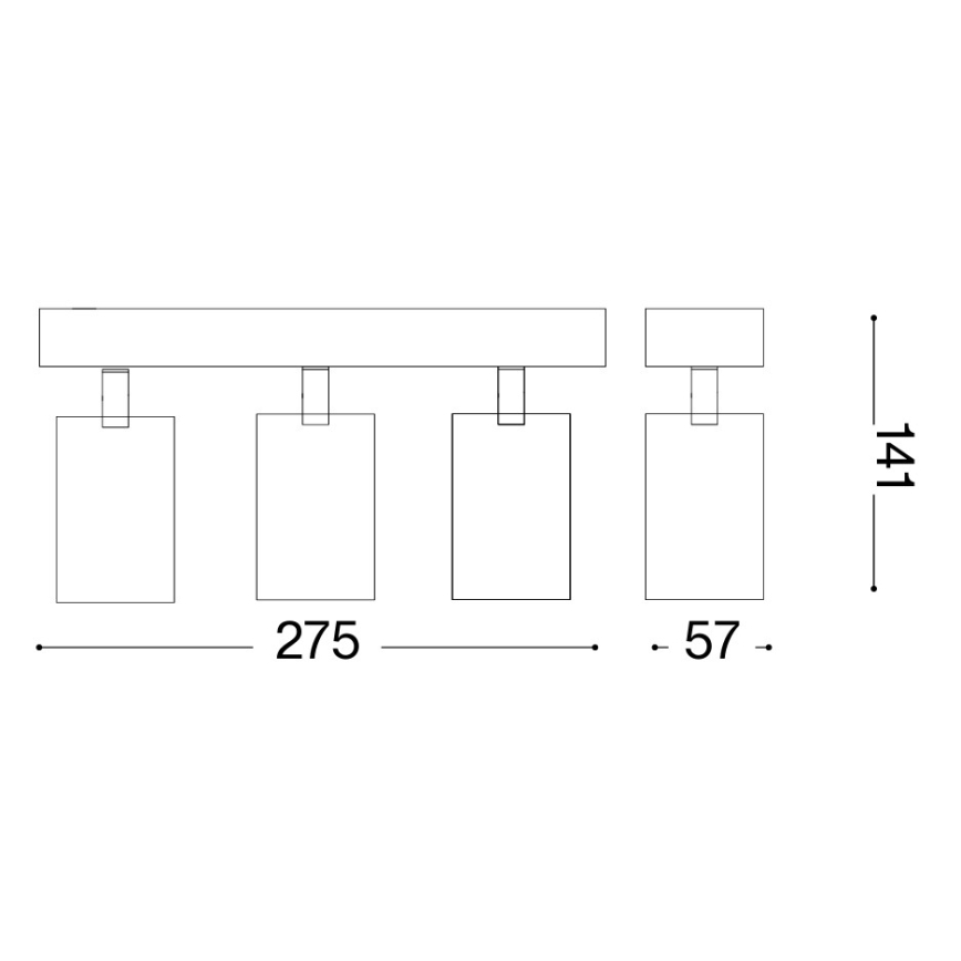 Ideal Lux - LED-spotarmatuur DYNAMITE 3xGU10/7W/230V CRI 90 messing
