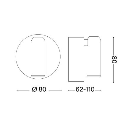 Ideal Lux - Dimbare oplaadbare wandspot met aanraakbediening BEAN LED/3W/5V CRI 95 zwart