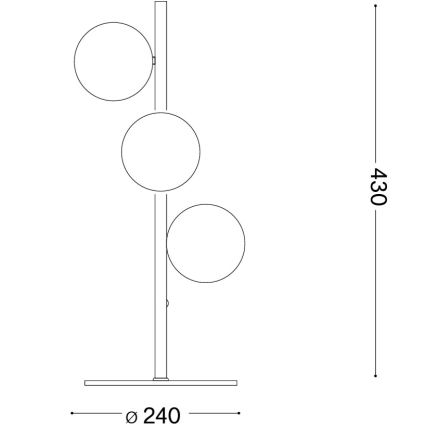 Ideal Lux - LED tafellamp PERLAGE 3xG9/3W/230V zwart/rookzwart