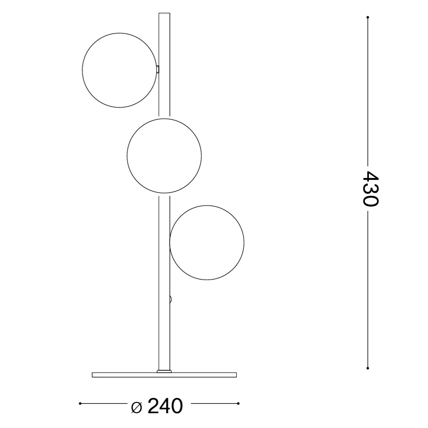 Ideal Lux - LED tafellamp PERLAGE 3xG9/3W/230V zwart/rookzwart