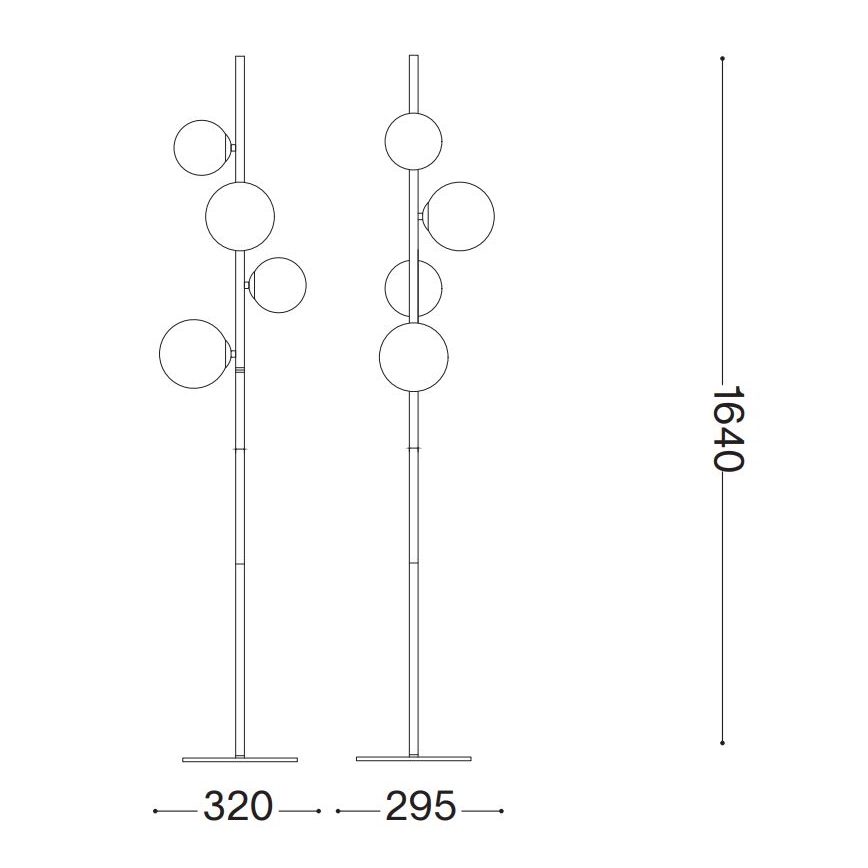Ideal Lux - LED vloerlamp PERLAGE 4xG9/3W/230V goud/rookbeige