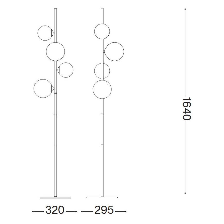 Ideal Lux - LED-vloerlamp PERLAGE 4xG9/3W/230V zwart/rookzwart
