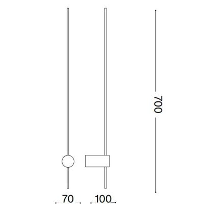 Ideal Lux - LED wand verlichting ESSENCE LED/12W/230V 3000K 70 cm CRI 90 zwart