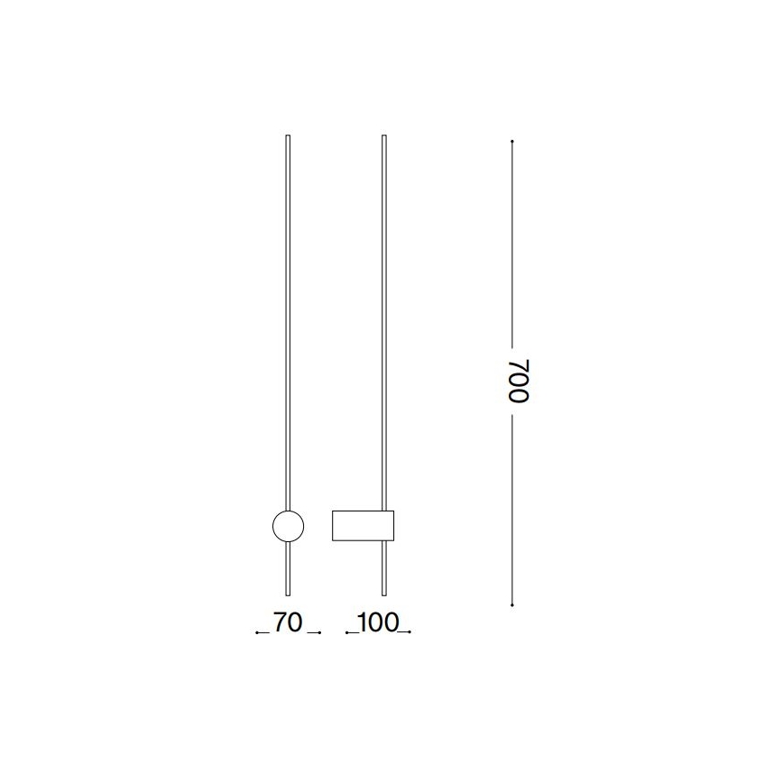 Ideal Lux - LED wand verlichting ESSENCE LED/12W/230V 4000K 70 cm CRI 90 zwart