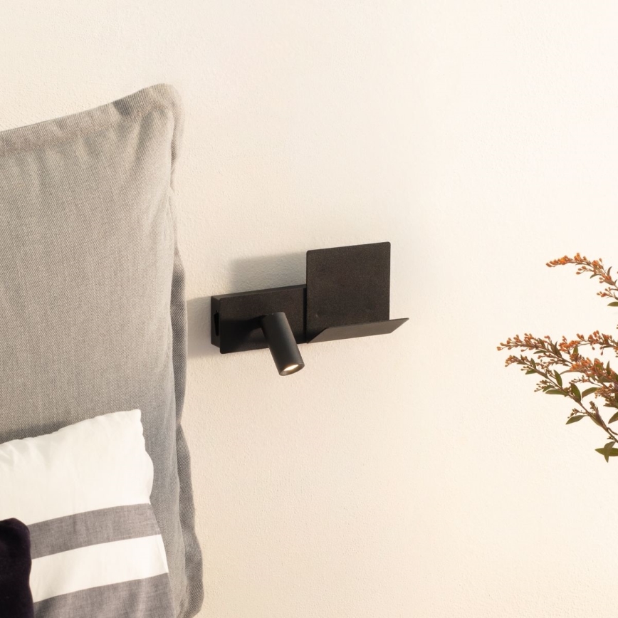 Ideal Lux - LED wand verlichting KOMODO LED/4,5W/230V USB CRI 90 zwart