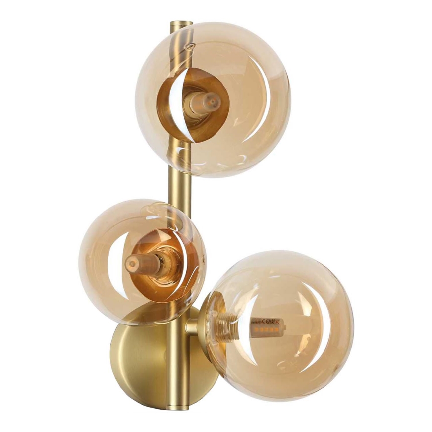 Ideal Lux - LED wand verlichting PERLAGE 3xG9/3W/230V goud/gerookt