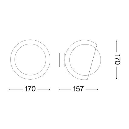 Ideal Lux - LED-wandlamp BLOOM 1xE27/42W/230V zwart