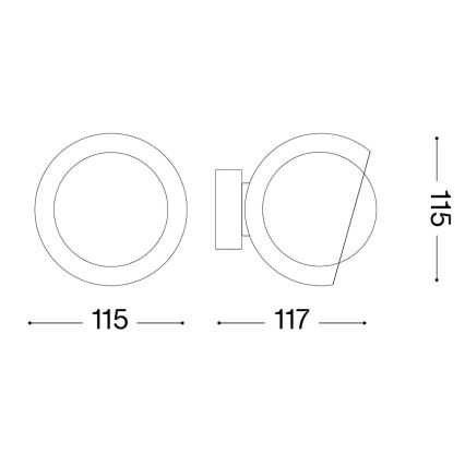Ideal Lux - LED-wandlamp BLOOM 1xG9/3W/230V zwart