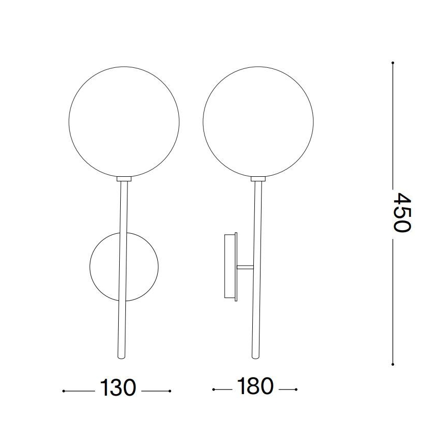 Ideal Lux - LED Wandlamp EQUINOXE 1xG4/2W/230V messing/doorzichtig