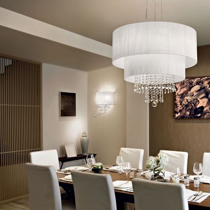 Ideal Lux - LED kristallen wandlamp OPERA 2xE14/40W/230V + LED/1W wit