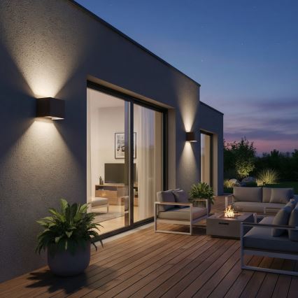 Ideal Lux - LED Wandlamp voor buiten ATOM LED/12W/230V CRI 90 IP54 bruin