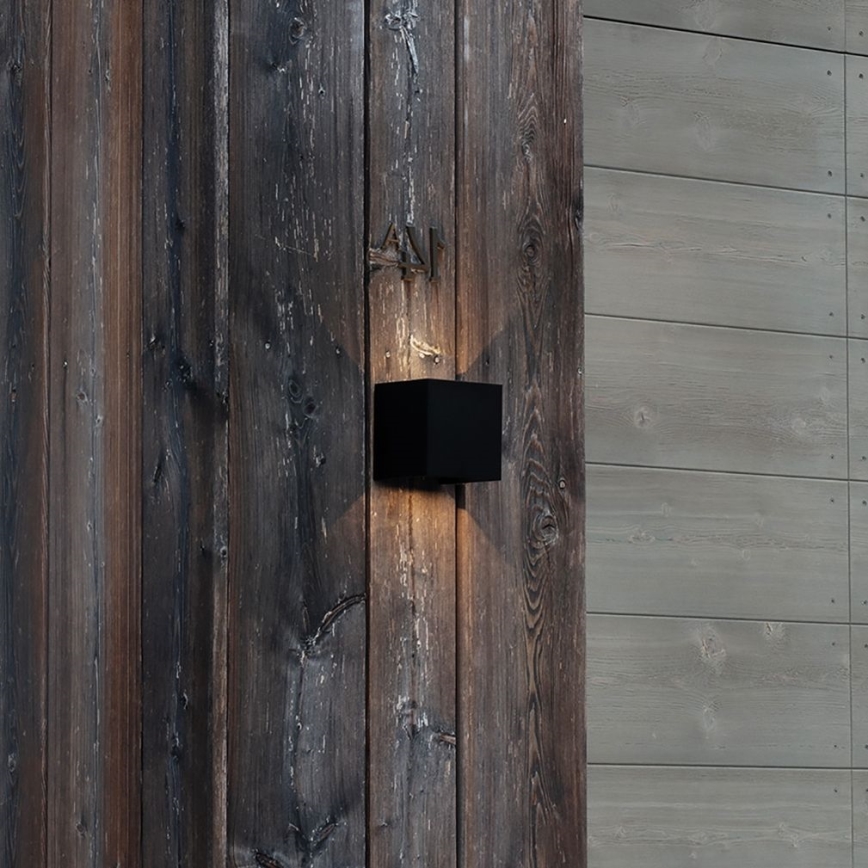 Ideal Lux - LED Wandlamp voor buiten ATOM LED/12W/230V CRI 90 IP54 zwart