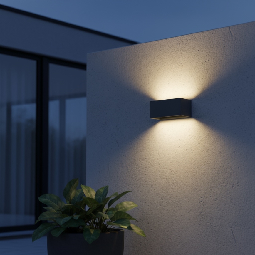 Ideal Lux - LED Wandlamp voor buiten ATOM LED/25W/230V CRI 90 IP54 antraciet