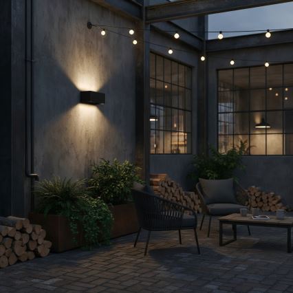 Ideal Lux - LED Wandlamp voor buiten ATOM LED/25W/230V CRI 90 IP54 zwart