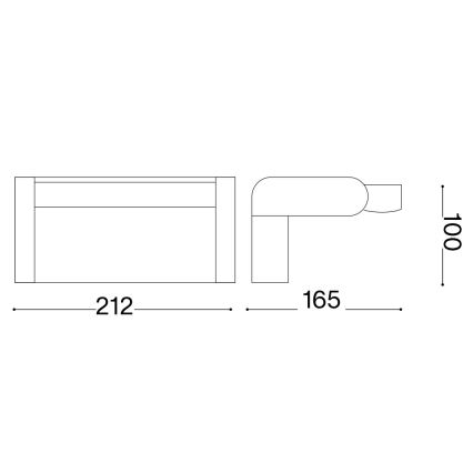 Ideal Lux - LED Wandlamp voor buiten met sensor SWIPE LED/21W/230V CRI 90 IP54 zwart