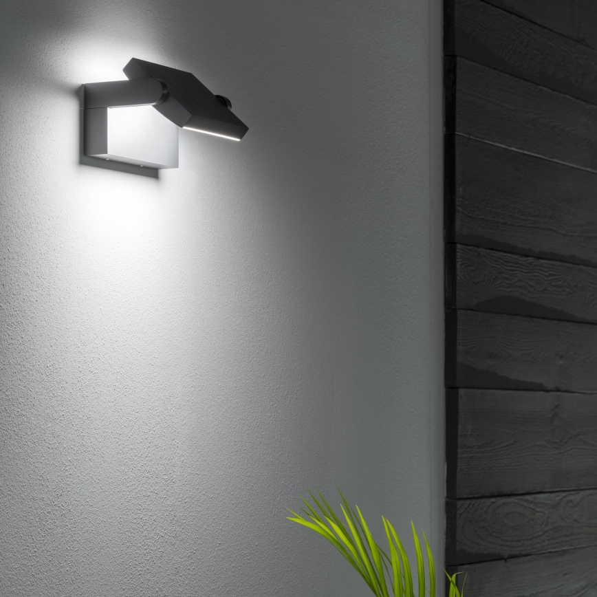 Ideal Lux - LED Wandlamp voor buiten SWIPE LED/21W/230V CRI 90 IP54 zwart