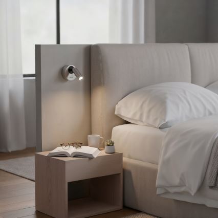 Ideal Lux - LED Wandspot BEAN LED/3W/230V CRI 90 glanzend chroom