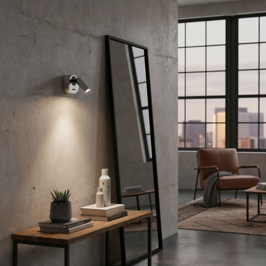 Ideal Lux - LED Wandspot BEAN LED/3W/230V CRI 90 glanzend chroom