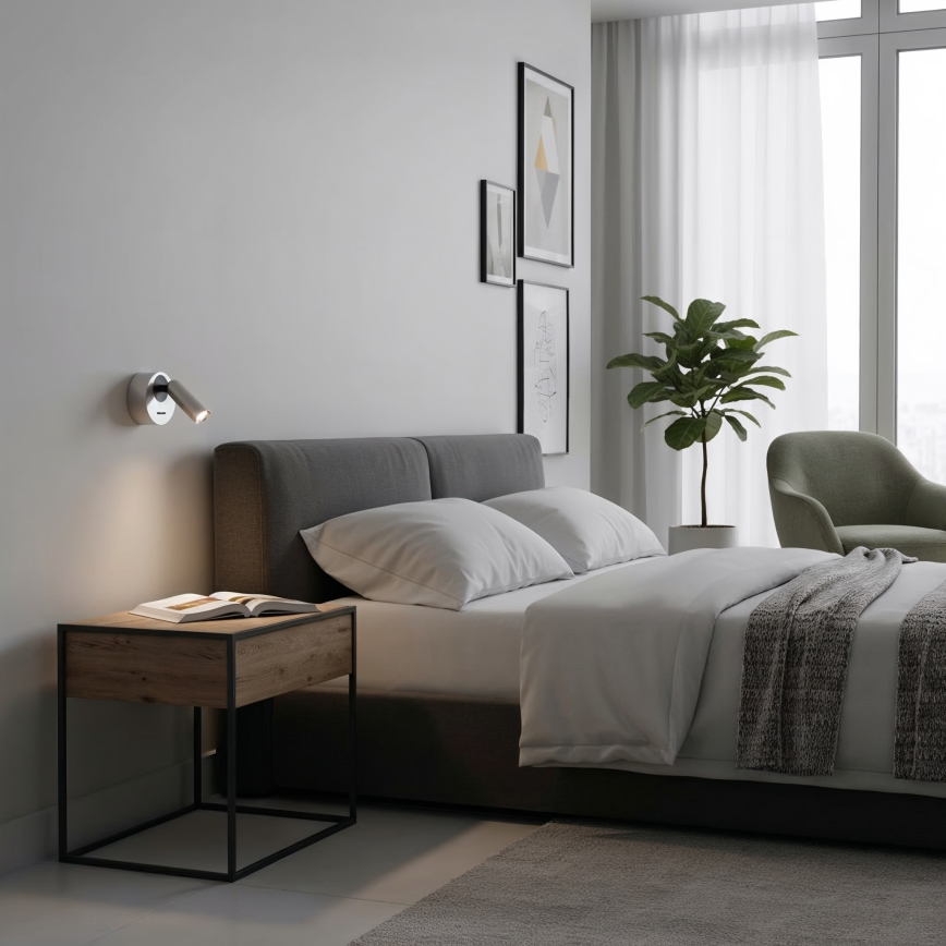 Ideal Lux - LED Wandspot BEAN LED/3W/230V CRI 90 glanzend chroom