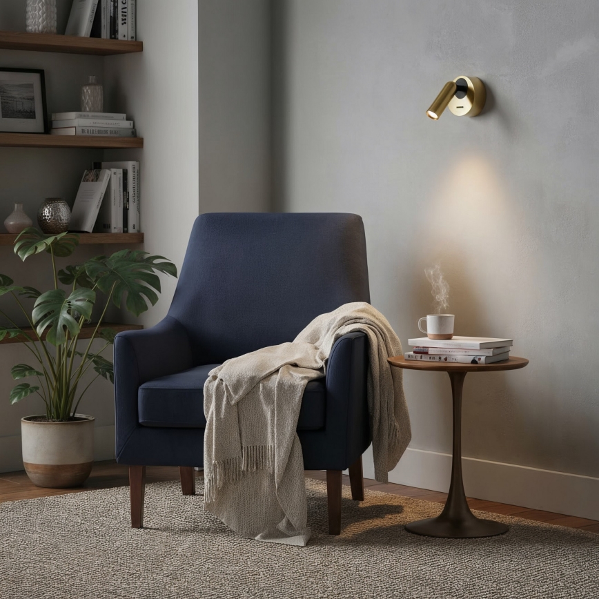 Ideal Lux - LED Wandspot BEAN LED/3W/230V CRI 90 messing