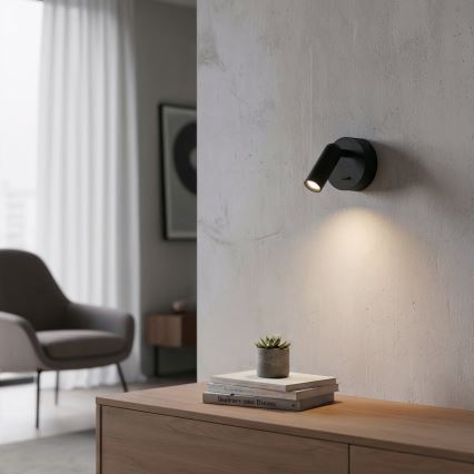 Ideal Lux - LED Wandspot BEAN LED/3W/230V CRI 90 zwart