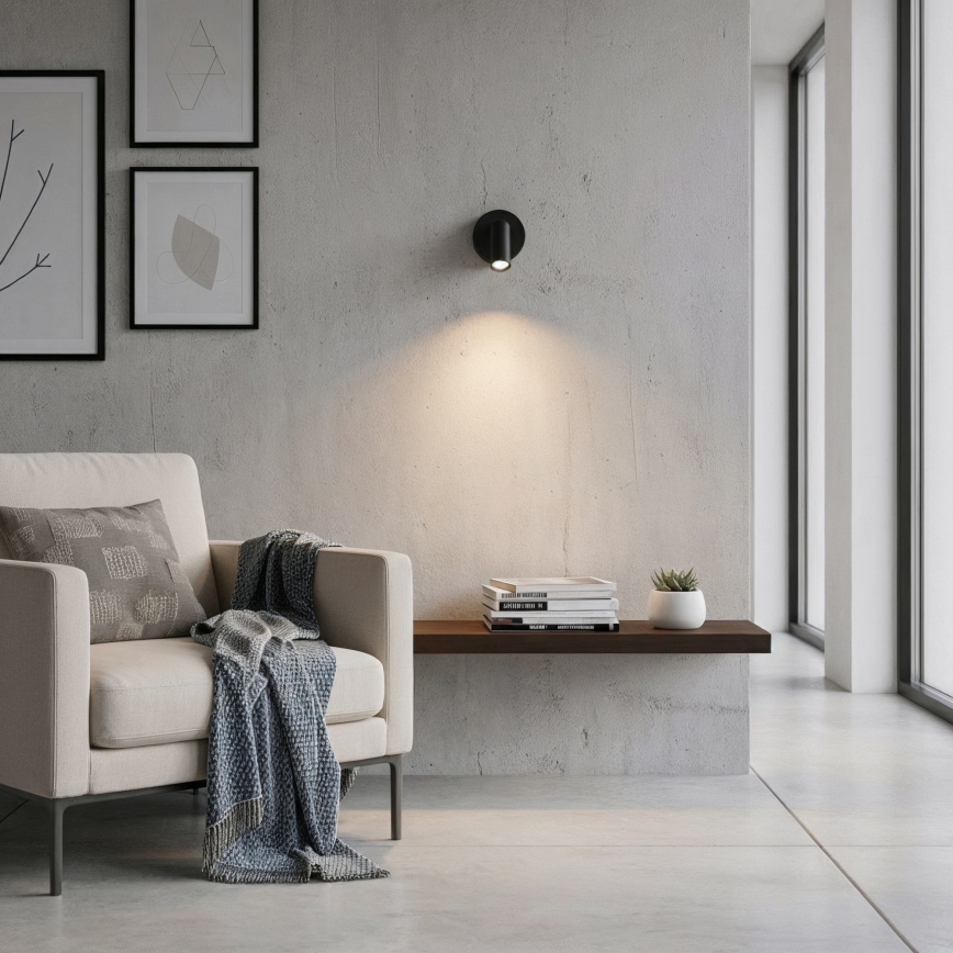 Ideal Lux - LED Wandspot BEAN LED/3W/230V CRI 90 zwart