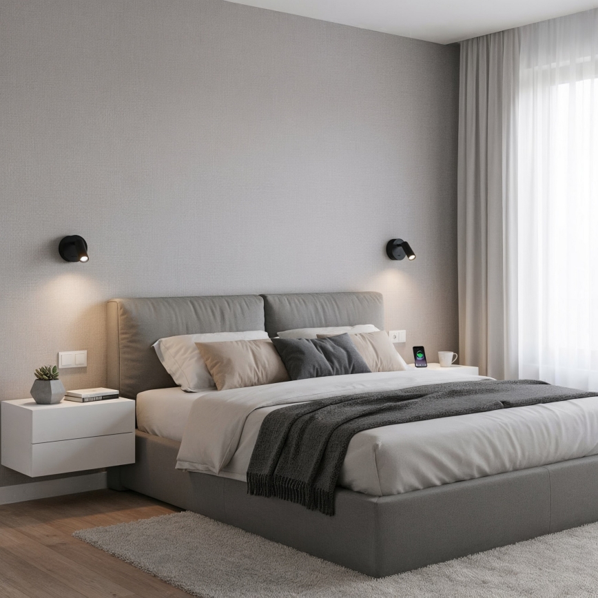 Ideal Lux - LED Wandspot BEAN LED/3W/230V CRI 90 zwart