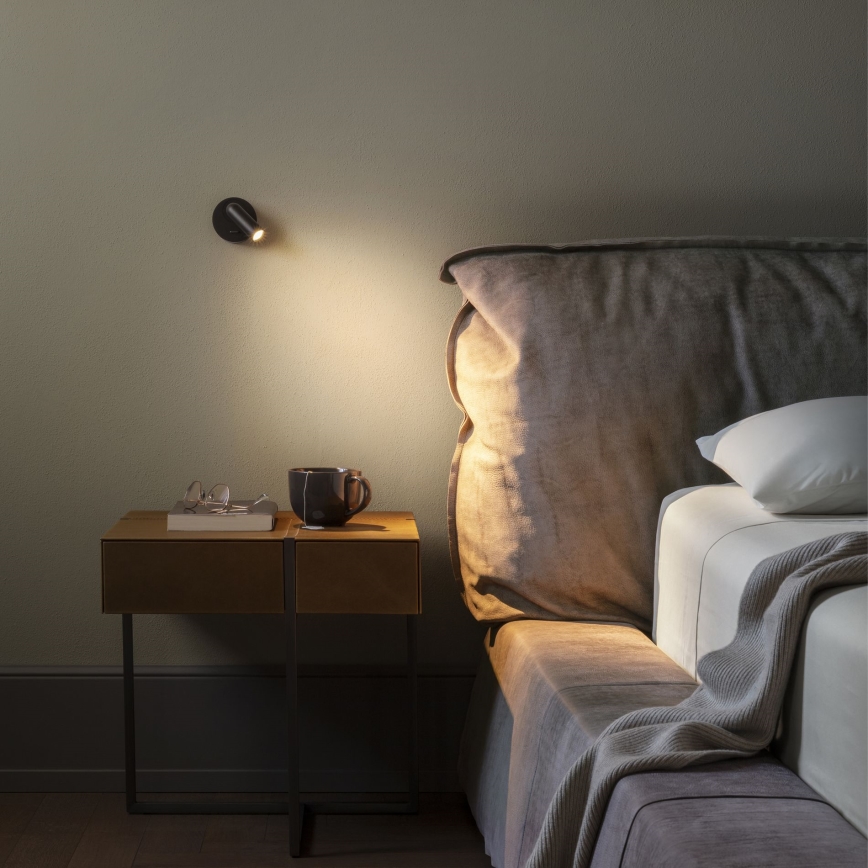 Ideal Lux - LED Wandspot BEAN LED/3W/230V CRI 90 zwart