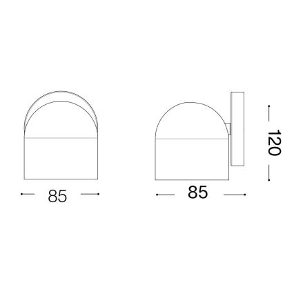 Ideal Lux - LED Wandspot DODO 1xGX53/9W/230V zwart