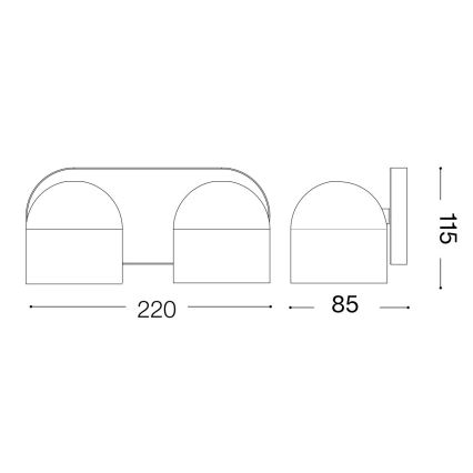 Ideal Lux - LED Wandspot DODO 2xGX53/9W/230V wit