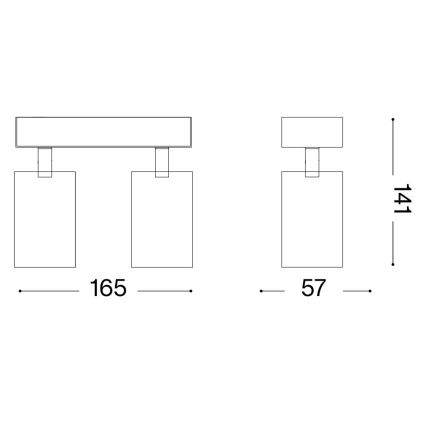 Ideal Lux - LED-wandspot DYNAMITE 2xGU10/7W/230V CRI 90 wit