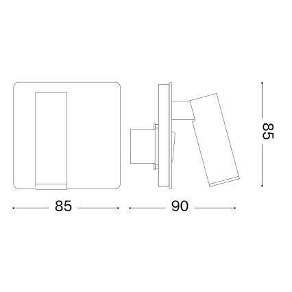 Ideal Lux - LED Wandspot LITE LED/3W/230V CRI 90 messing