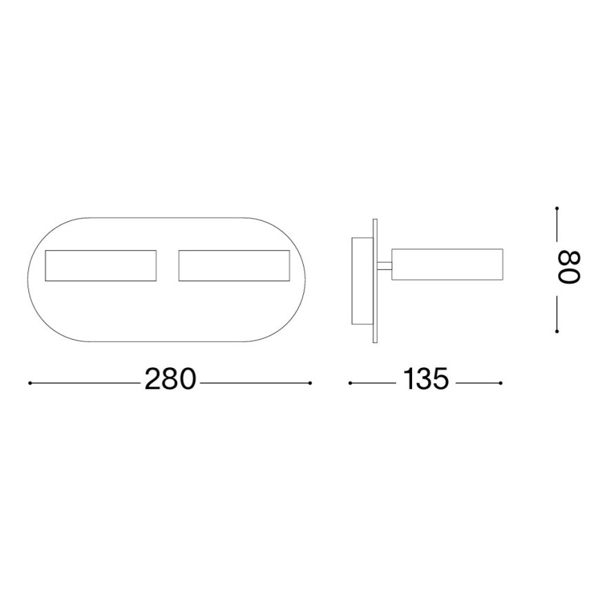 Ideal Lux - LED-wandspot OBY 2xLED/6W/230V CRI 90 wit