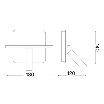 Ideal Lux - LED wandspot PIANO LED/10W/230V CRI 90 USB wit