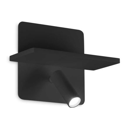 Ideal Lux - LED-wandspot PIANO LED/10W/230V CRI 90 USB zwart