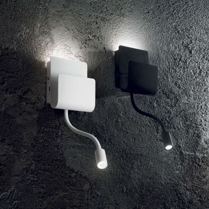 Ideal Lux - LED Wandspot met een flexibel klein lampje PROBE LED/9,5W/230V USB CRI 90 wit