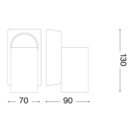 Ideal Lux - LED-wandspot RUDY 1xGU10/7W/230V CRI 90 zwart