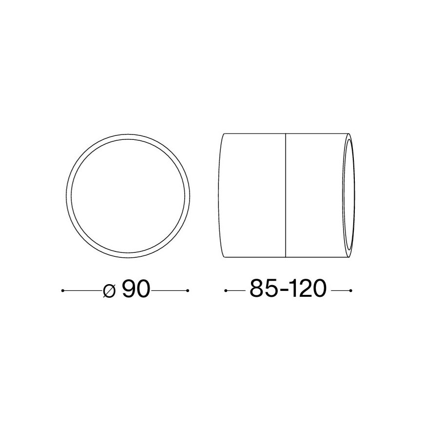Ideal Lux - OMEGA LED buitenwandlamp, 7W, 230V, CRI 90, IP54, bruin