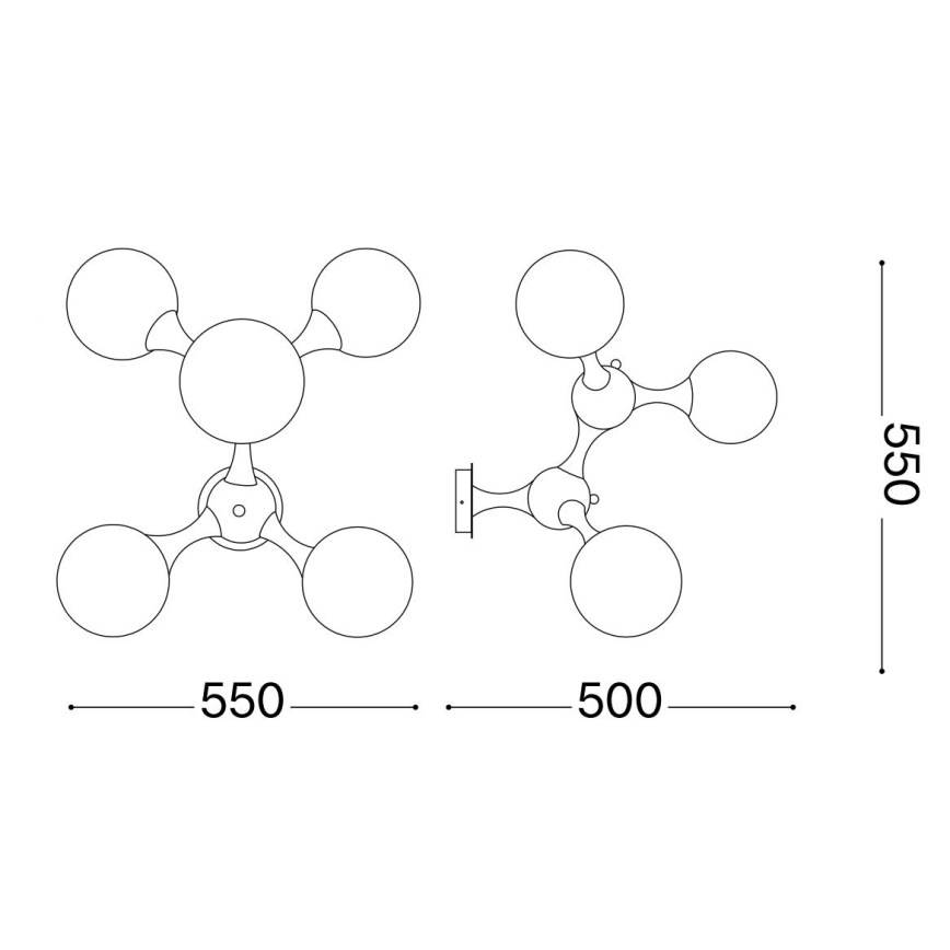 Ideal Lux - Opbouwkroonluchter NODI 5xE14/28W/230V 50x55 cm messing/wit